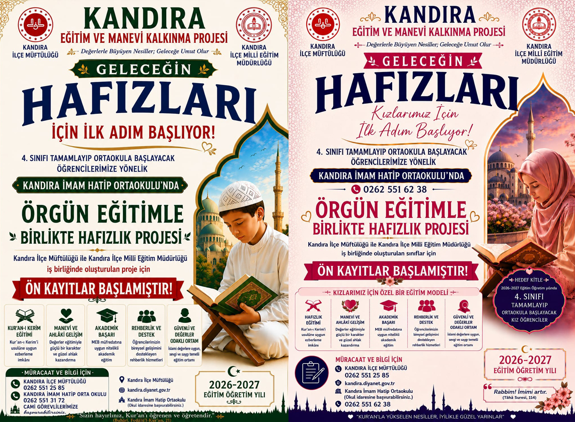Kandıra’da, İlçe Müftülüğü ve İlçe Milli Eğitim Müdürlüğü iş birliğiyle