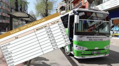 Kocaeli’de toplu taşıma ücretlerine, artan maliyetler nedeniyle yaklaşık %20 oranında