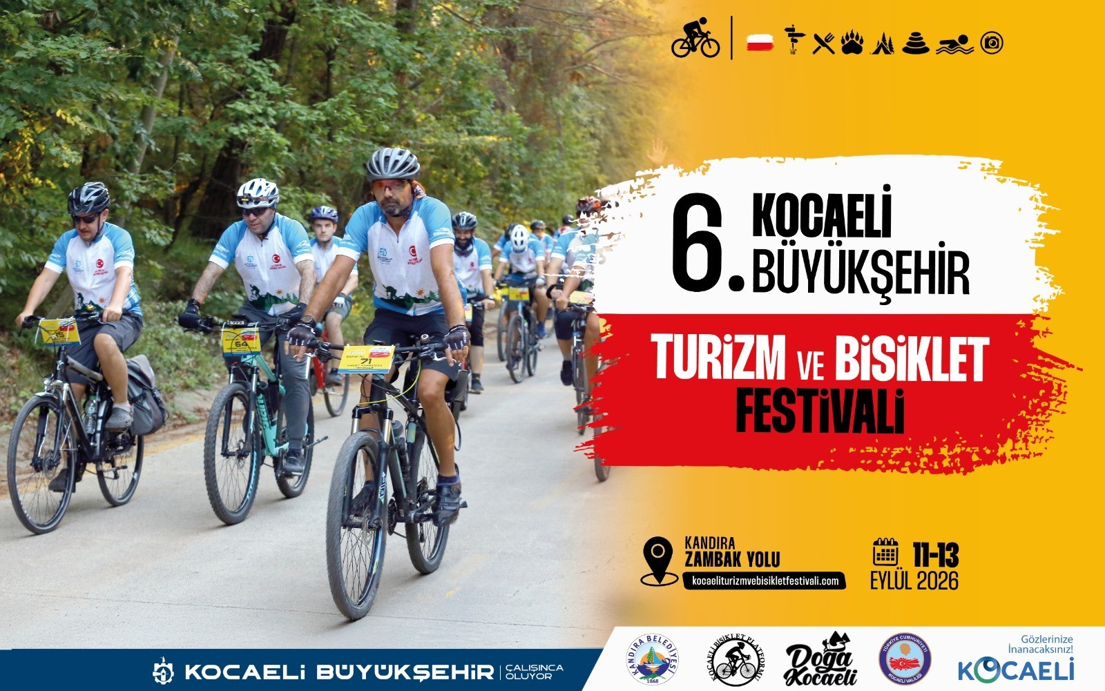 Kocaeli Büyükşehir Belediyesi öncülüğünde düzenlenecek 6. Kocaeli Turizm ve Bisiklet
