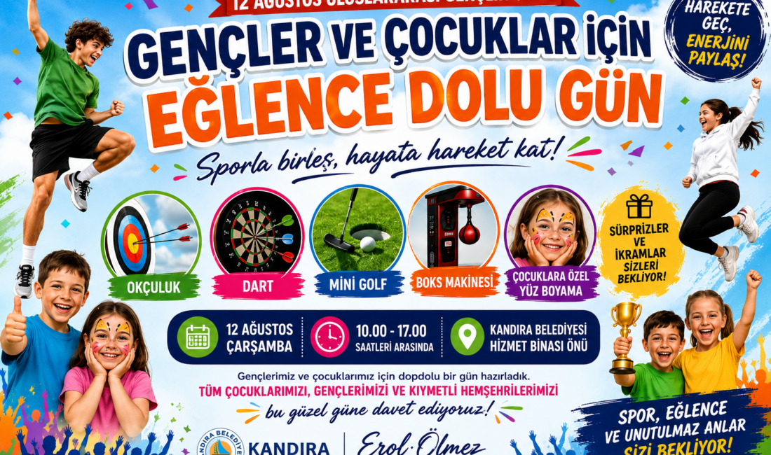 Kandıra Belediyesi, 12 Ağustos Uluslararası Gençlik Günü kapsamında çocuklar ve