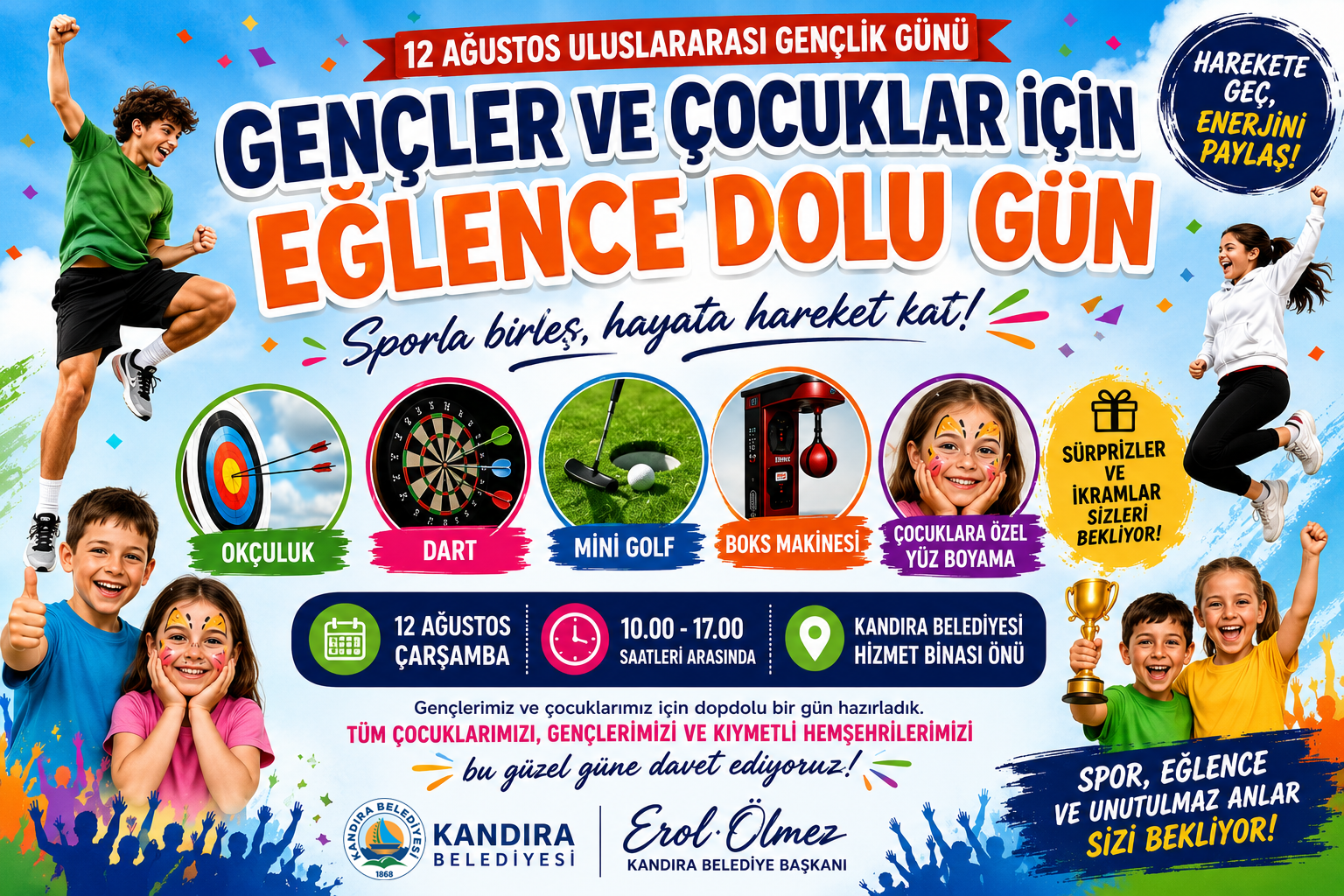 Kandıra Belediyesi, 12 Ağustos Uluslararası Gençlik Günü kapsamında çocuklar ve