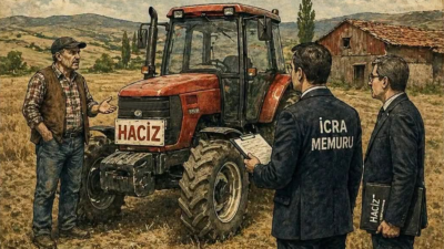 Kandıra’da bir borç nedeniyle haczedilen 1987 model Massey Ferguson traktör