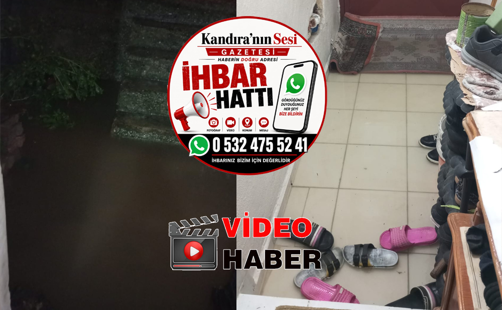 Kandıra Akdurak Mahallesi Yağmur Sokak’ta sağanak yağış nedeniyle bir evin
